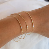Diamond bar armband 14k goud
