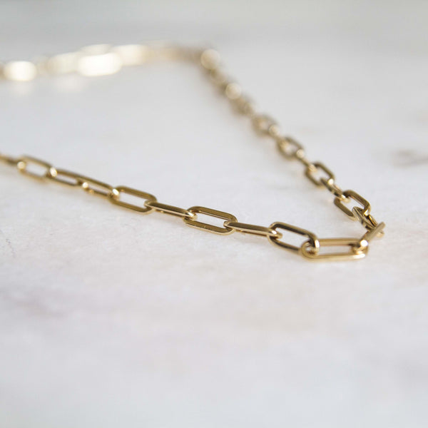 drawn chain ketting 14k goud