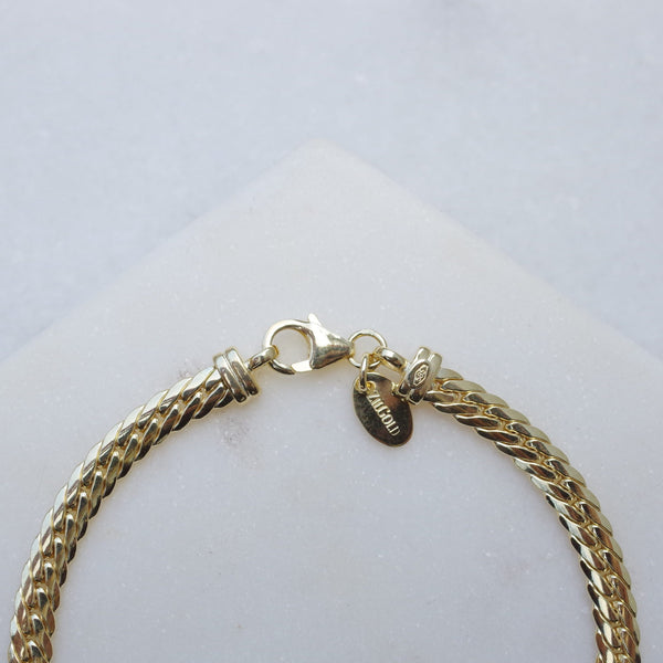 Slangen armband 14k goud met een zilveren kern